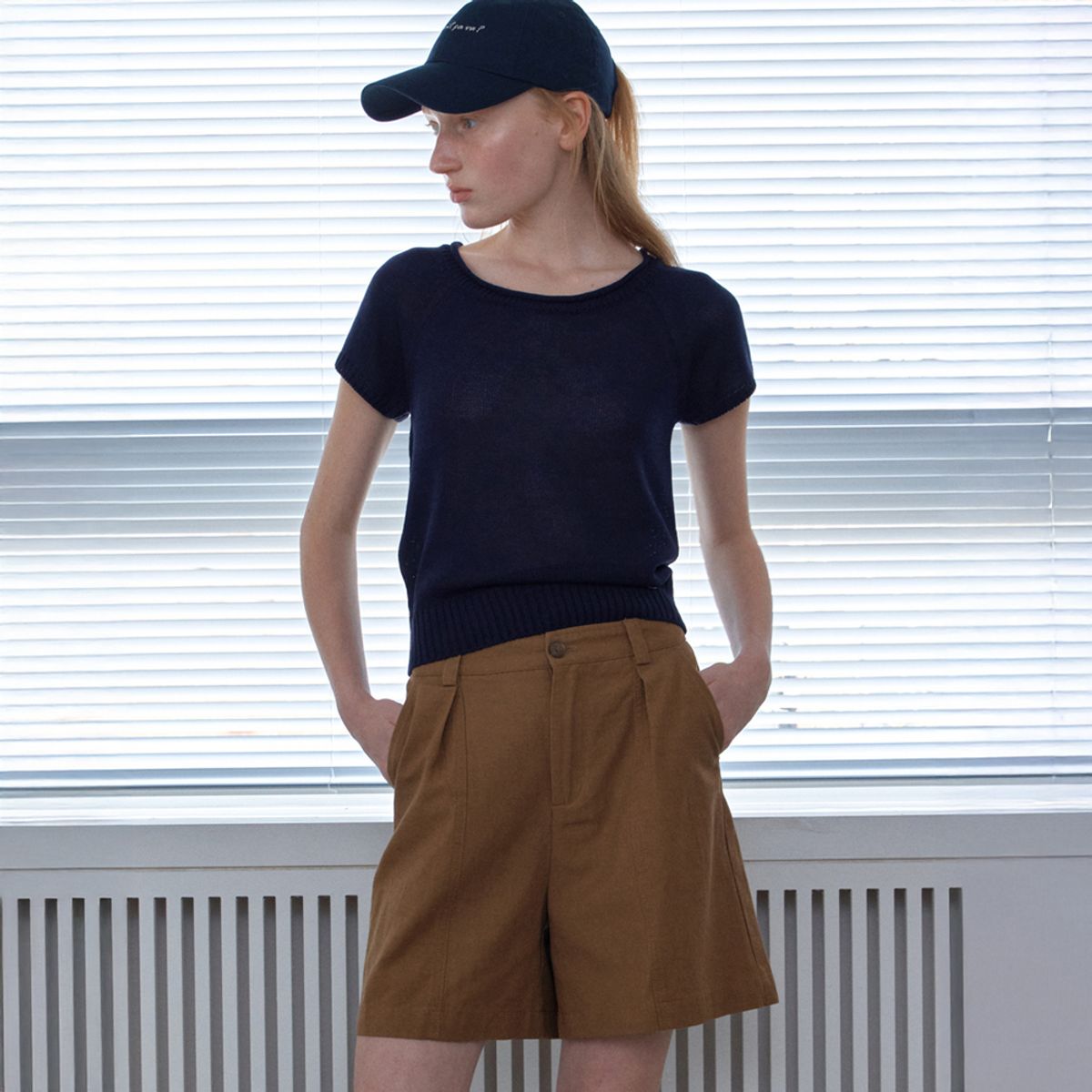 엘씨브이(LCVE) TUCK DETAIL BERMUDA PANTS_CAMEL