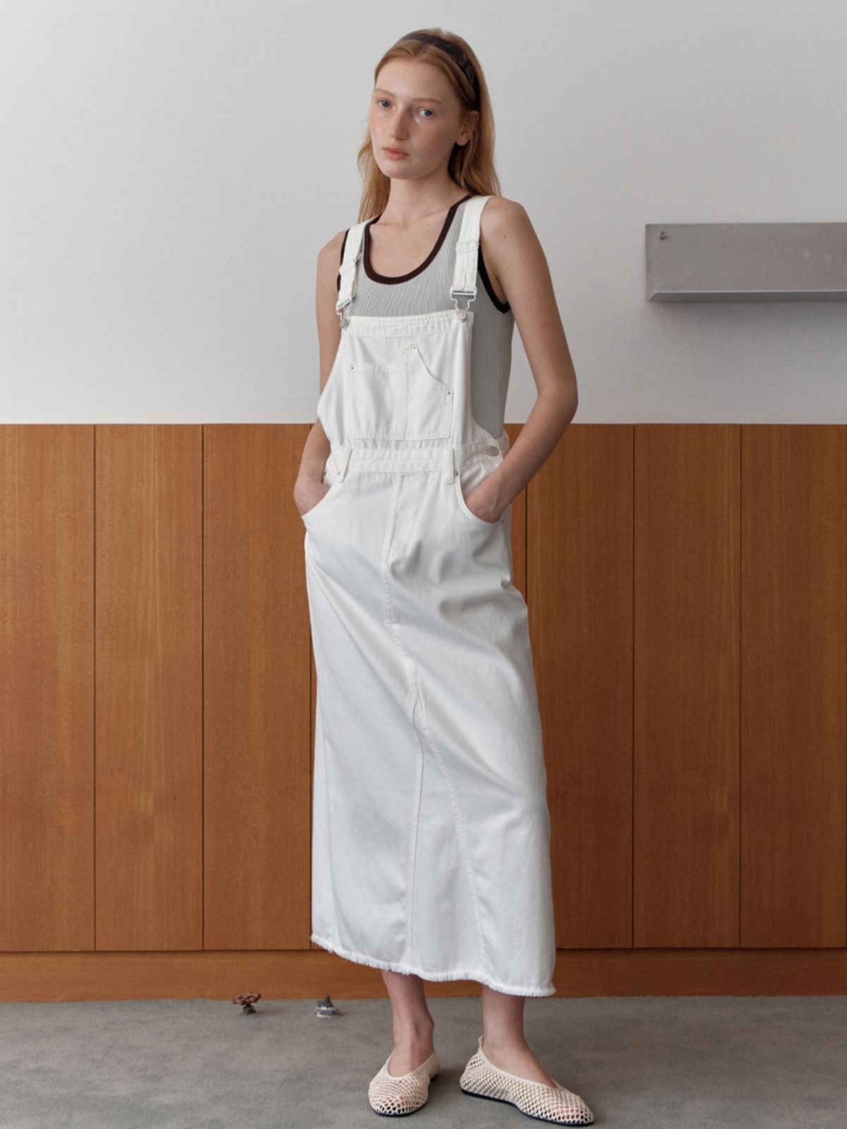 엘씨브이(LCVE) COLOR BLOCK SLEEVELESS KNIT TOP_MINT