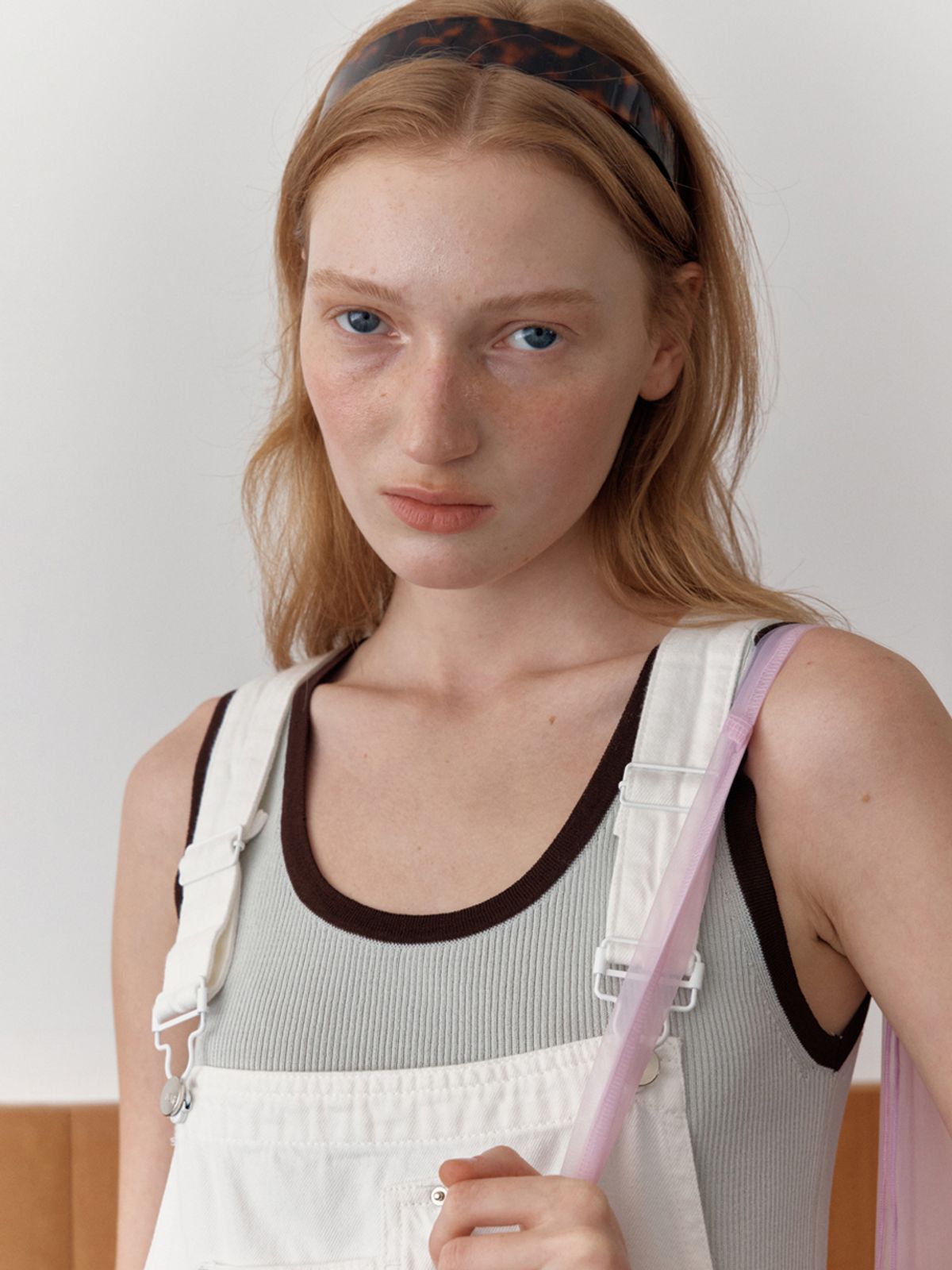 엘씨브이(LCVE) COLOR BLOCK SLEEVELESS KNIT TOP_MINT