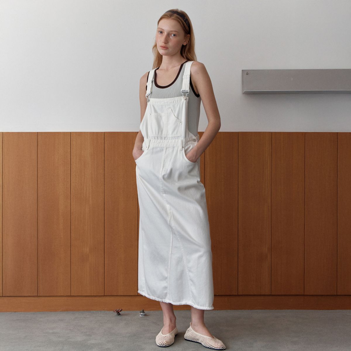 엘씨브이(LCVE) COLOR BLOCK SLEEVELESS KNIT TOP_MINT