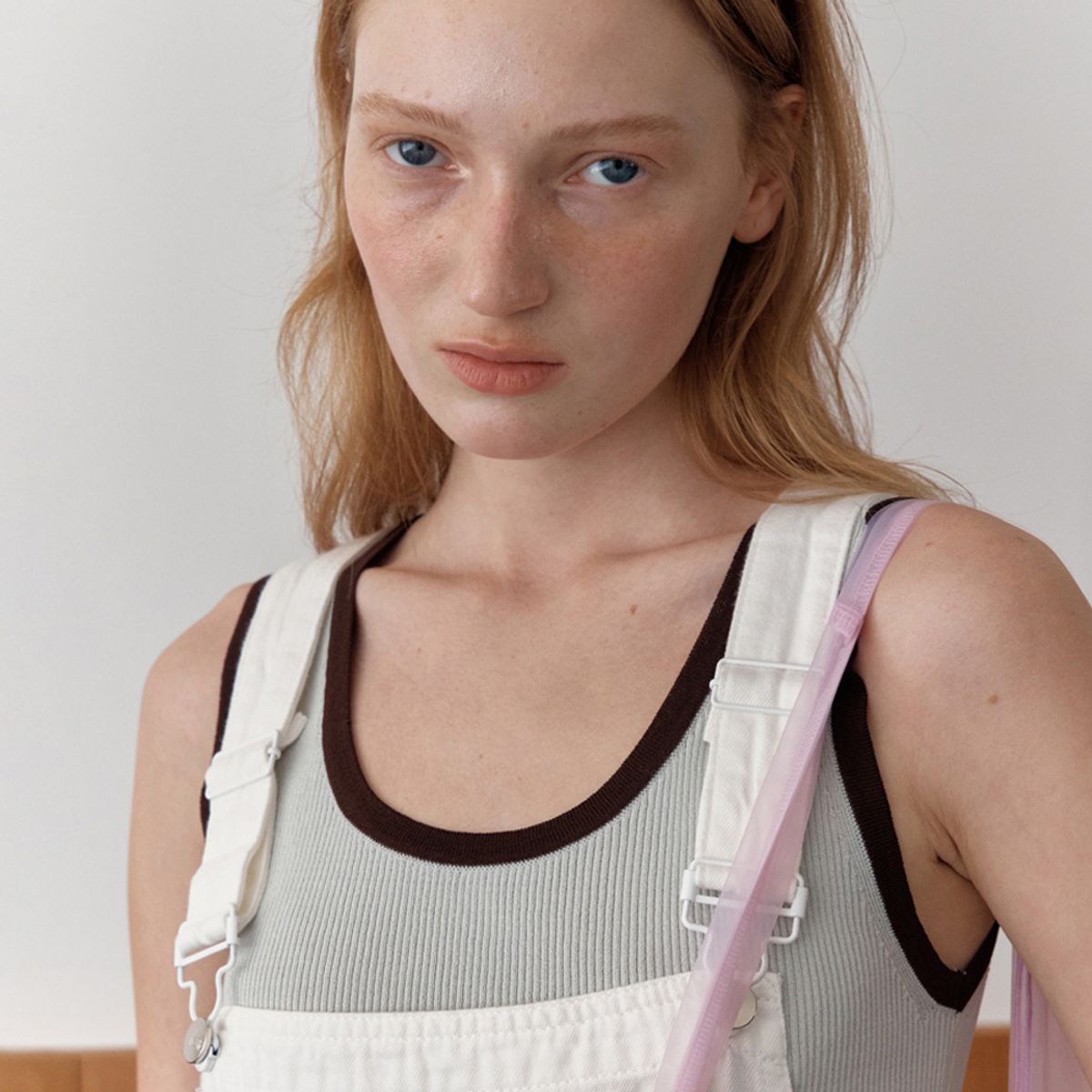 엘씨브이(LCVE) COLOR BLOCK SLEEVELESS KNIT TOP_MINT