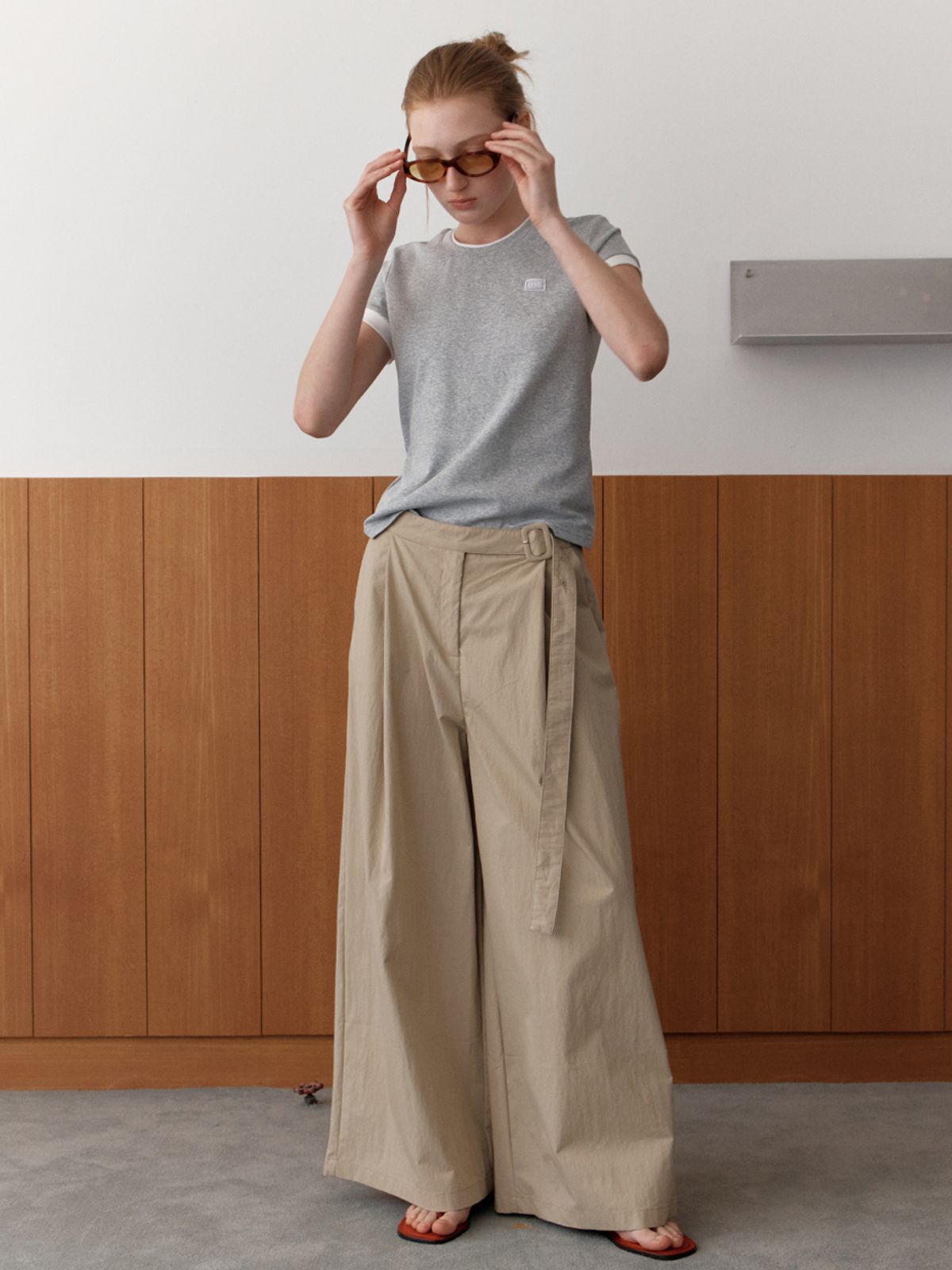 엘씨브이(LCVE) LCVE LABEL RINGER T-SHIRTS_GRAY