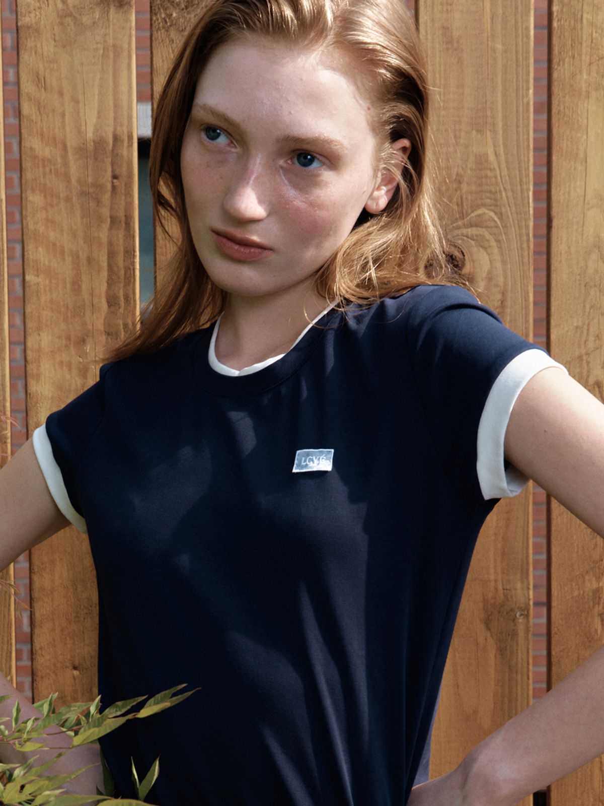 엘씨브이(LCVE) LCVE LABEL RINGER T-SHIRTS_NAVY