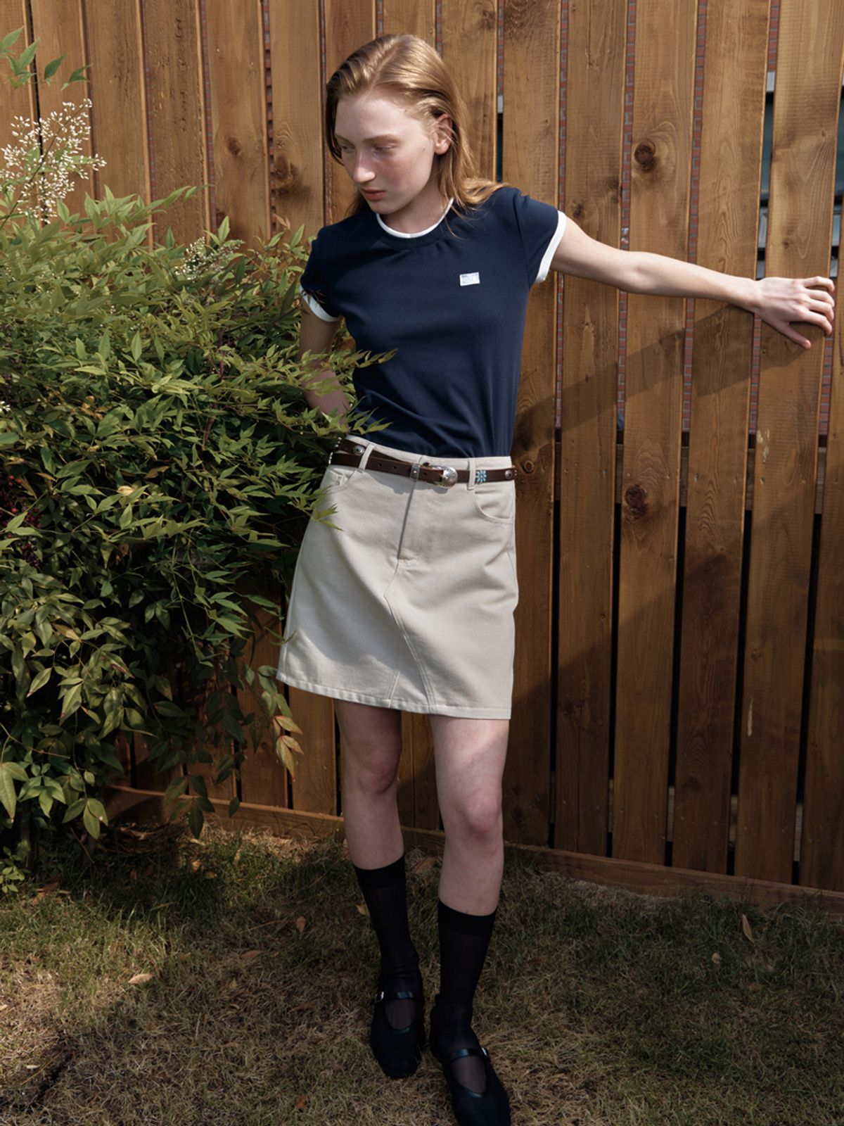 엘씨브이(LCVE) LCVE LABEL RINGER T-SHIRTS_NAVY