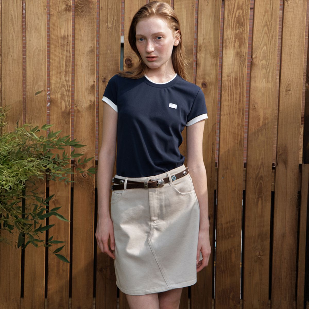 엘씨브이(LCVE) LCVE LABEL RINGER T-SHIRTS_NAVY