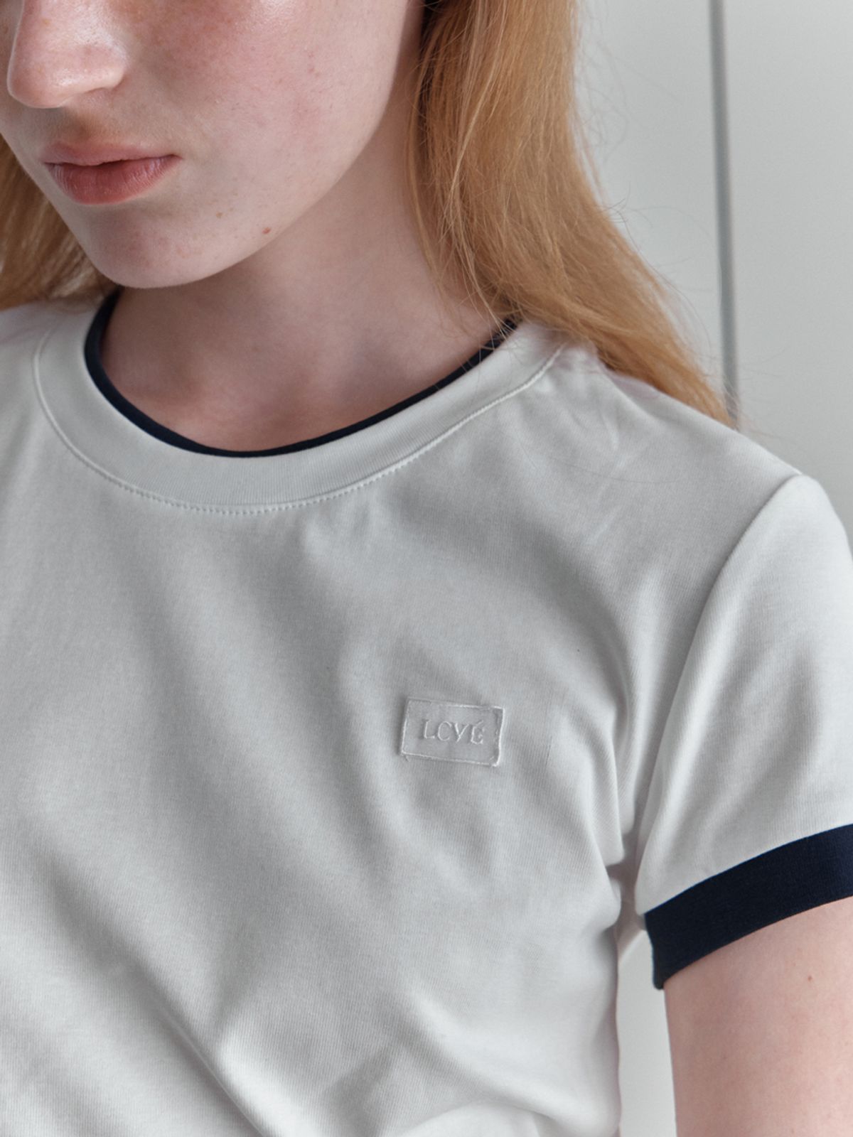 엘씨브이(LCVE) LCVE LABEL RINGER T-SHIRTS_WHITE