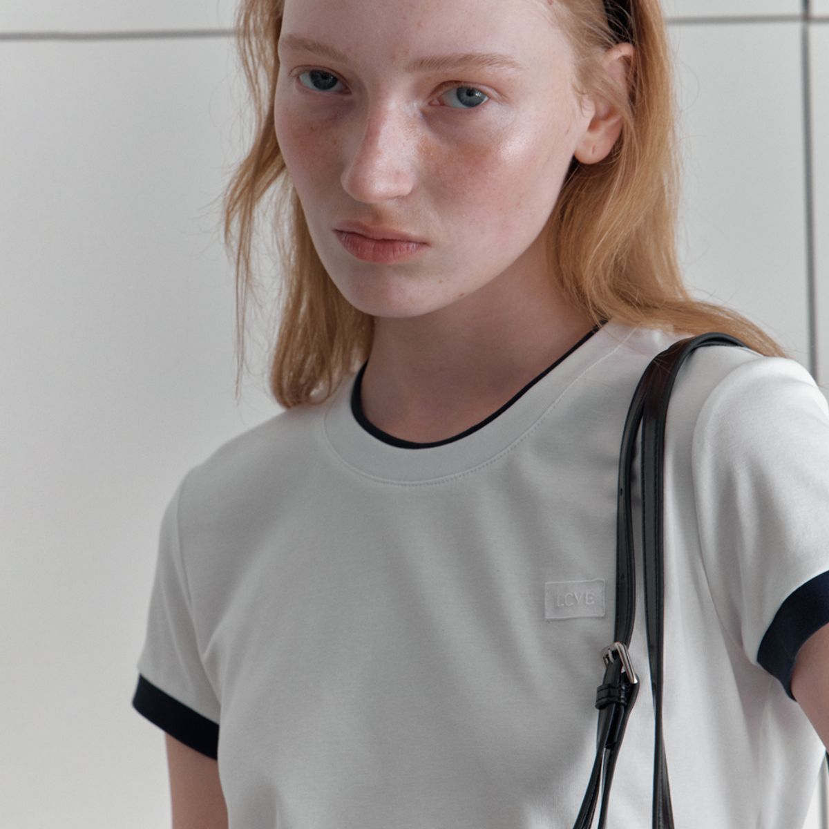 엘씨브이(LCVE) LCVE LABEL RINGER T-SHIRTS_WHITE
