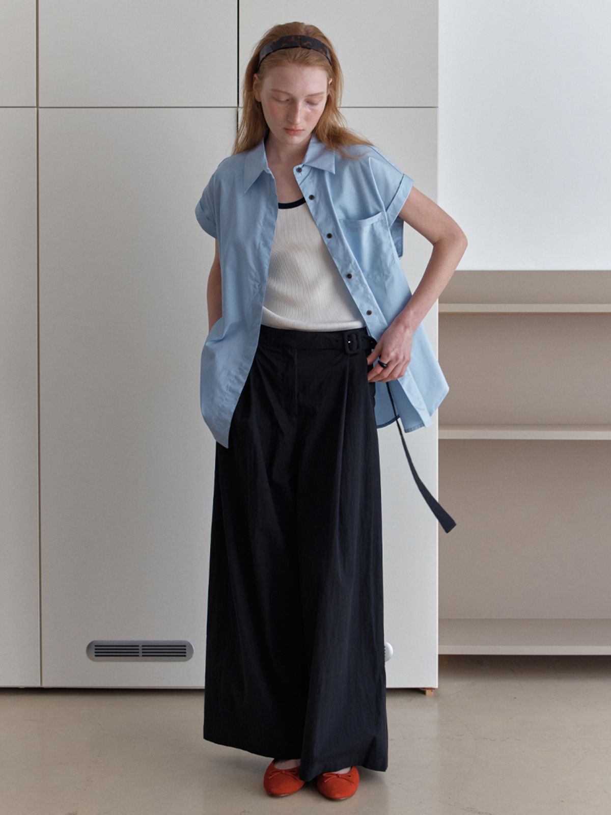 엘씨브이(LCVE) POCKET POINT SHORT-SLEEVE SHIRT_SKYBLUE