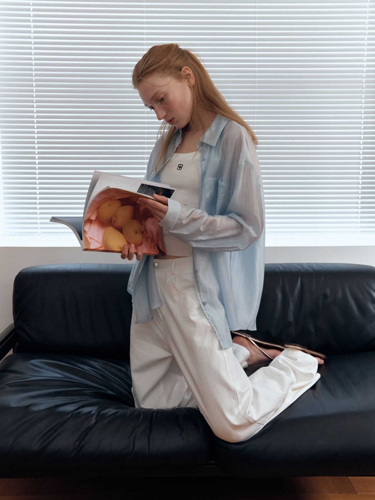 엘씨브이(LCVE) SEE-THROUGH TENCEL SILKY SHIRT_SKYBLUE