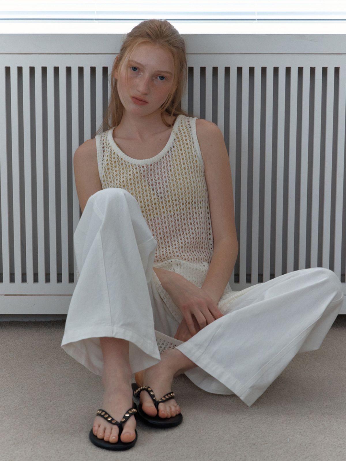 엘씨브이(LCVE) CROCHET KNIT COVER-UP DRESS_WHITE