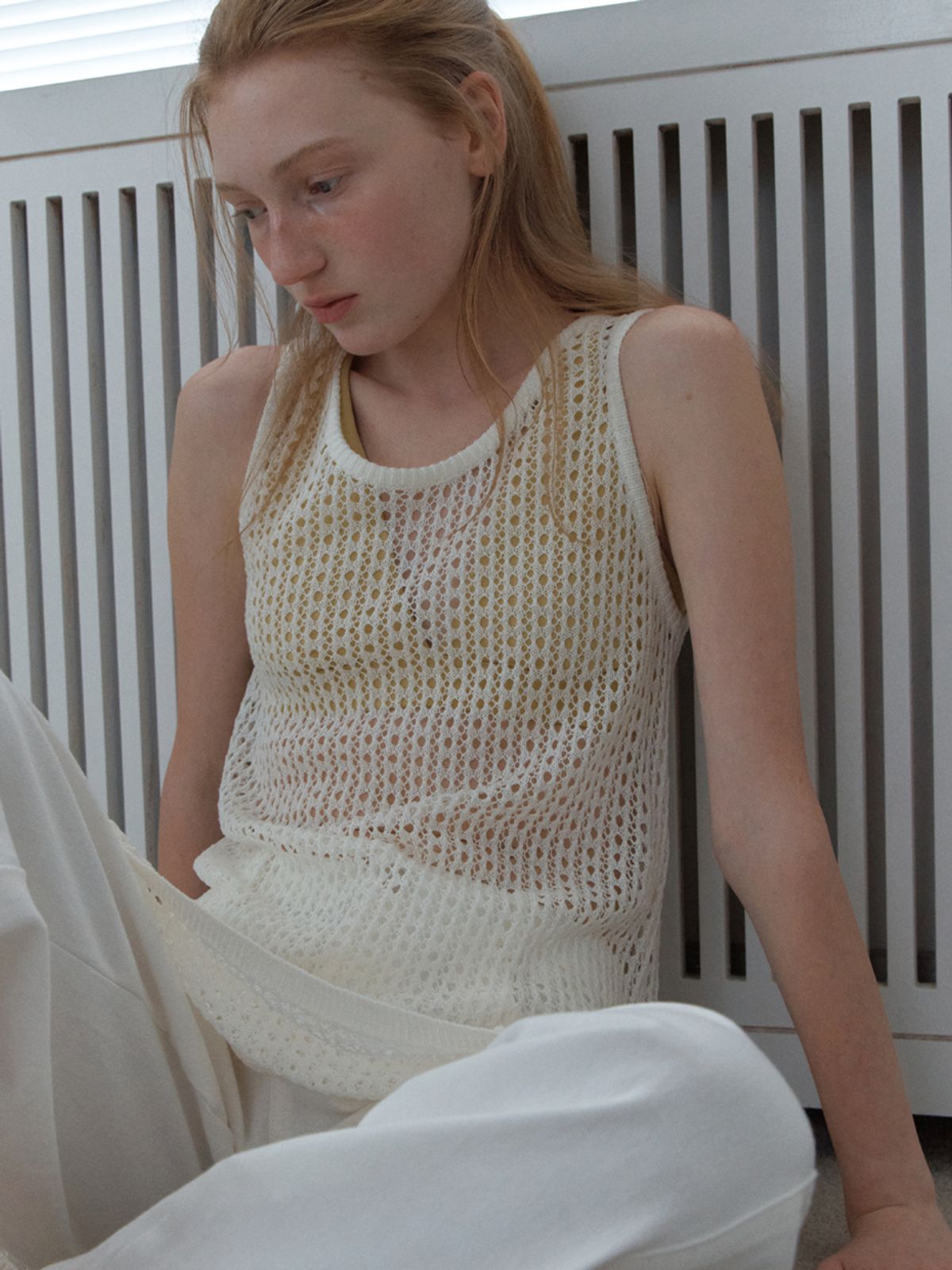 엘씨브이(LCVE) CROCHET KNIT COVER-UP DRESS_WHITE