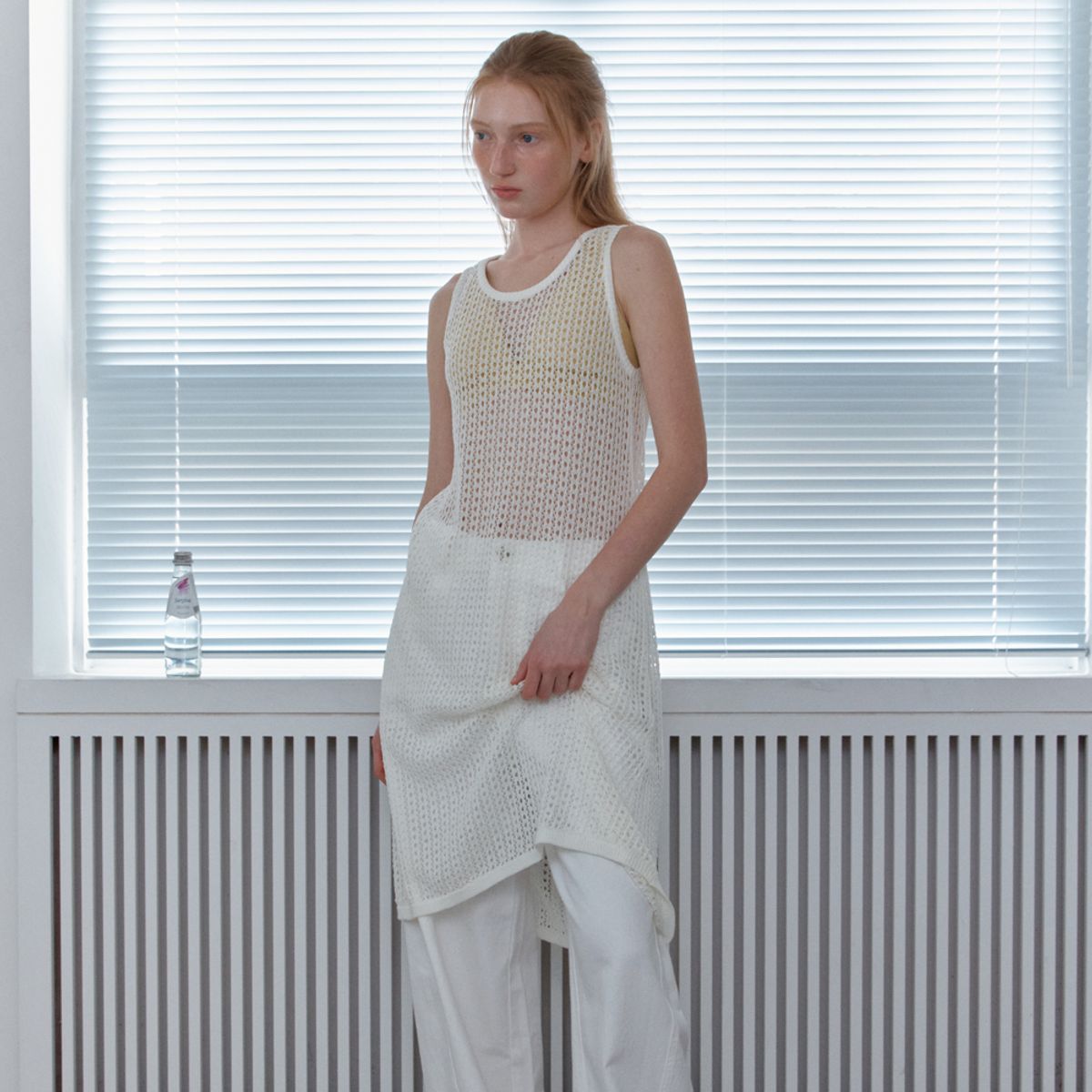 엘씨브이(LCVE) CROCHET KNIT COVER-UP DRESS_WHITE