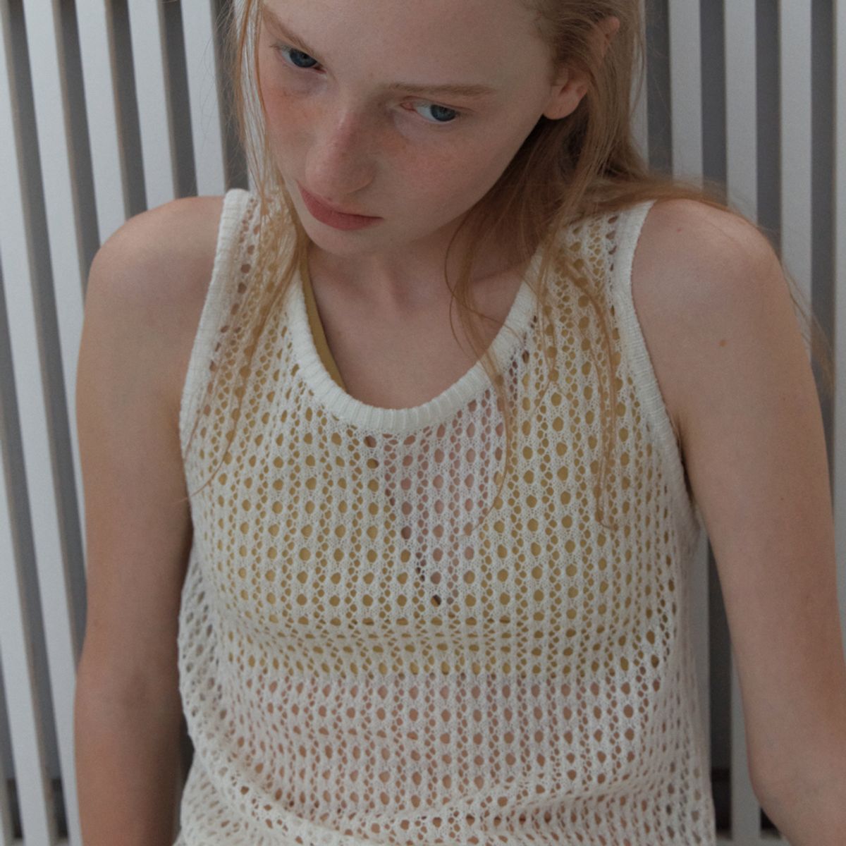 엘씨브이(LCVE) CROCHET KNIT COVER-UP DRESS_WHITE