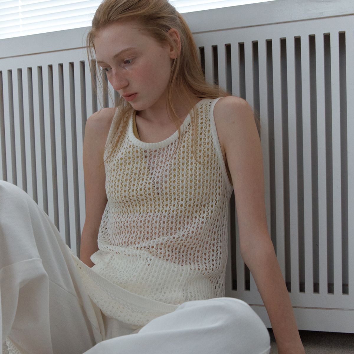 엘씨브이(LCVE) CROCHET KNIT COVER-UP DRESS_WHITE