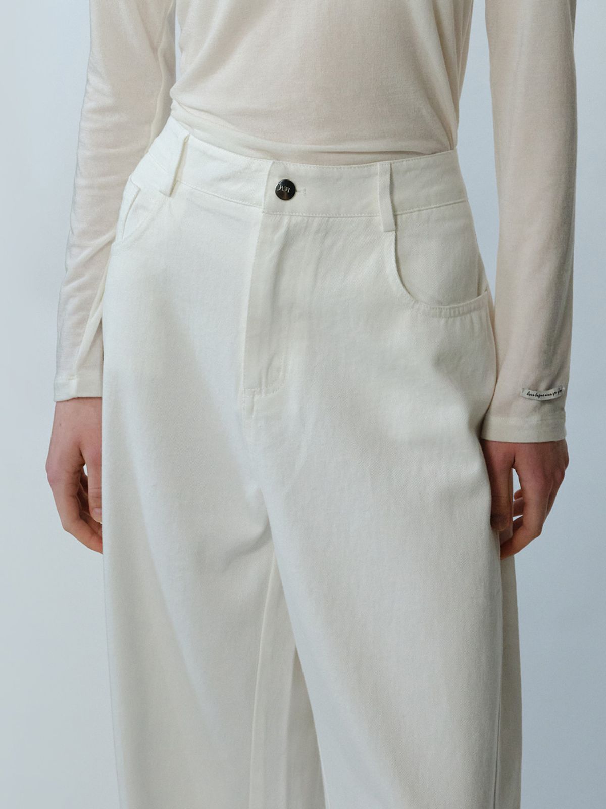 엘씨브이(LCVE) COTTON CURVED WHITE JEAN_WHITE