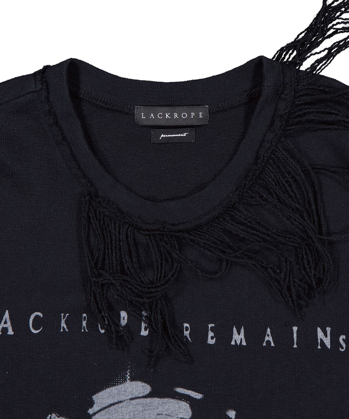 래크로프(LACKROPE) RAW CUT GRAPHIC T-SHIRT - BLACK