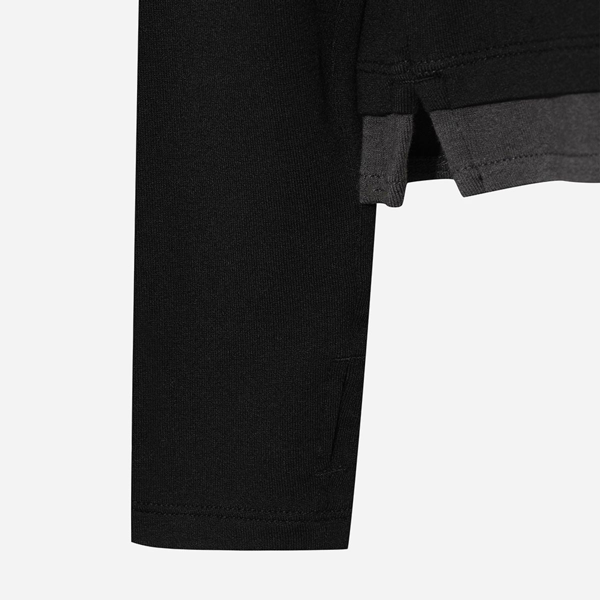 디오디(DOD) 여성) 레이어 배색 모크넥 긴팔티셔츠(BLACK)