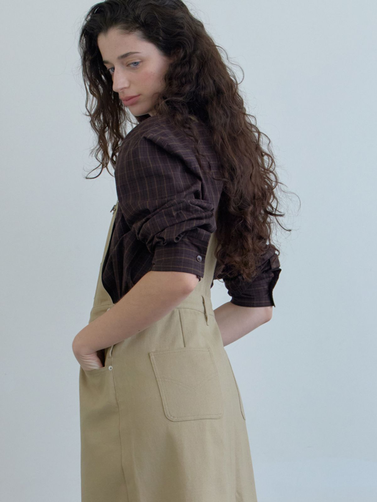엘씨브이(LCVE) COTTON OVERALL DRESS_BEIGE