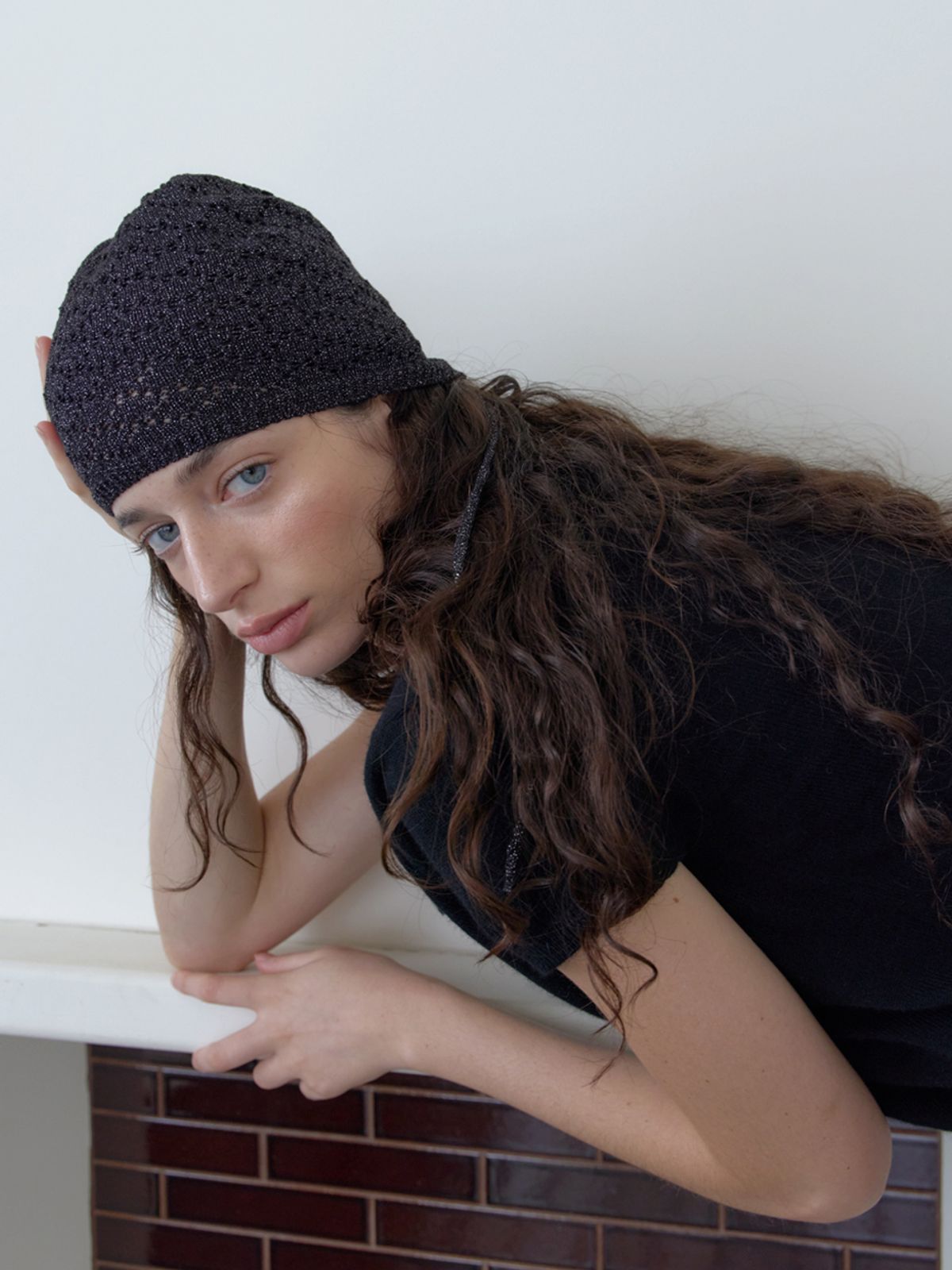 엘씨브이(LCVE) CROCHET KNIT BEANIE_BLACK