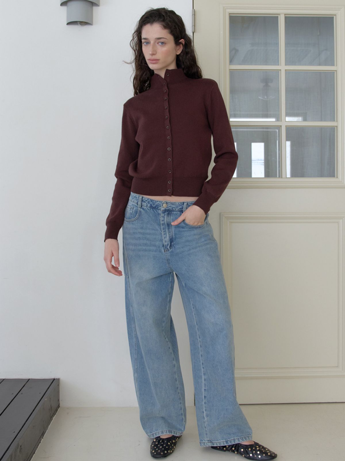 엘씨브이(LCVE) CURVED WIDE DENIM PANTS_BLUE