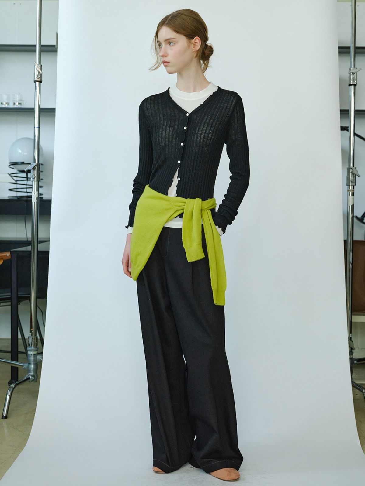 엘씨브이(LCVE) ONE TUCK STITCH PANTS_BLACK