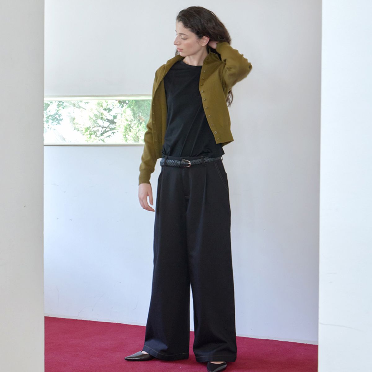 엘씨브이(LCVE) ONE TUCK STITCH PANTS_BLACK