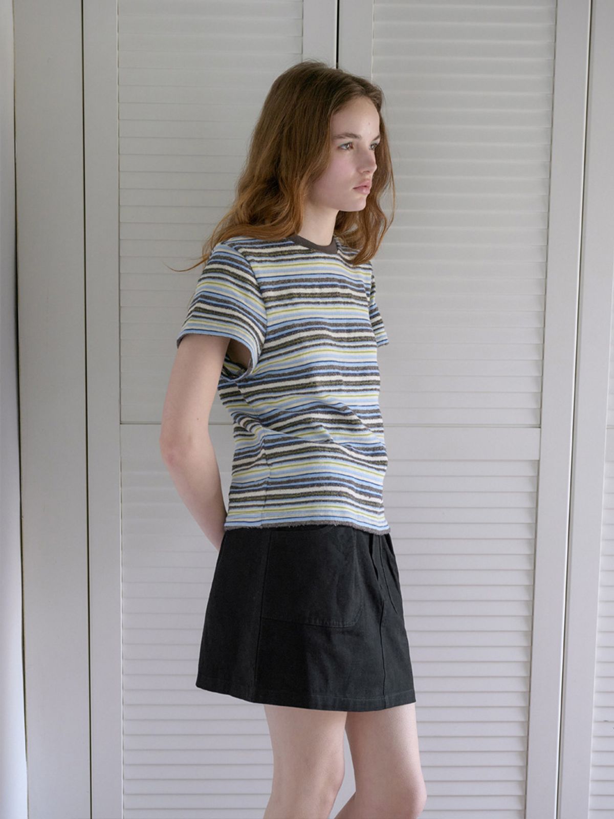 엘씨브이(LCVE) SOFT COTTON MINI SKIRT_BLACK