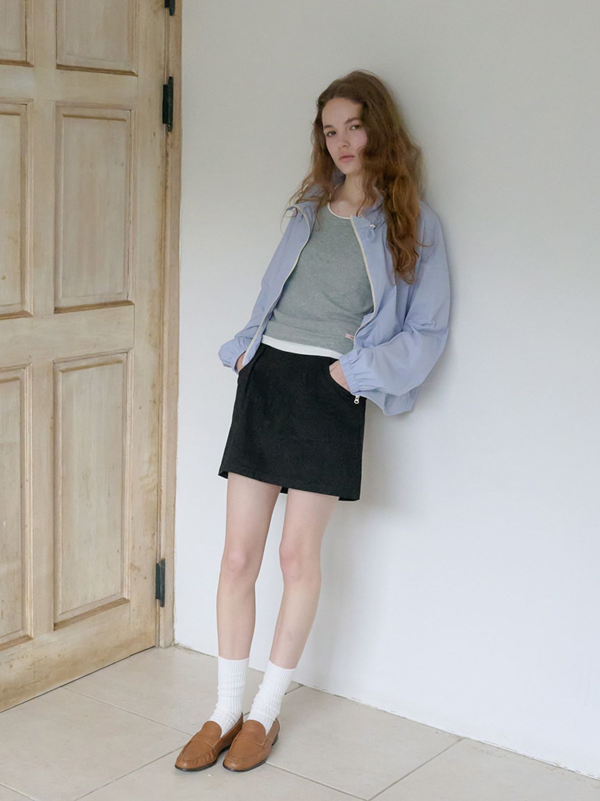 엘씨브이(LCVE) SOFT COTTON MINI SKIRT_BLACK