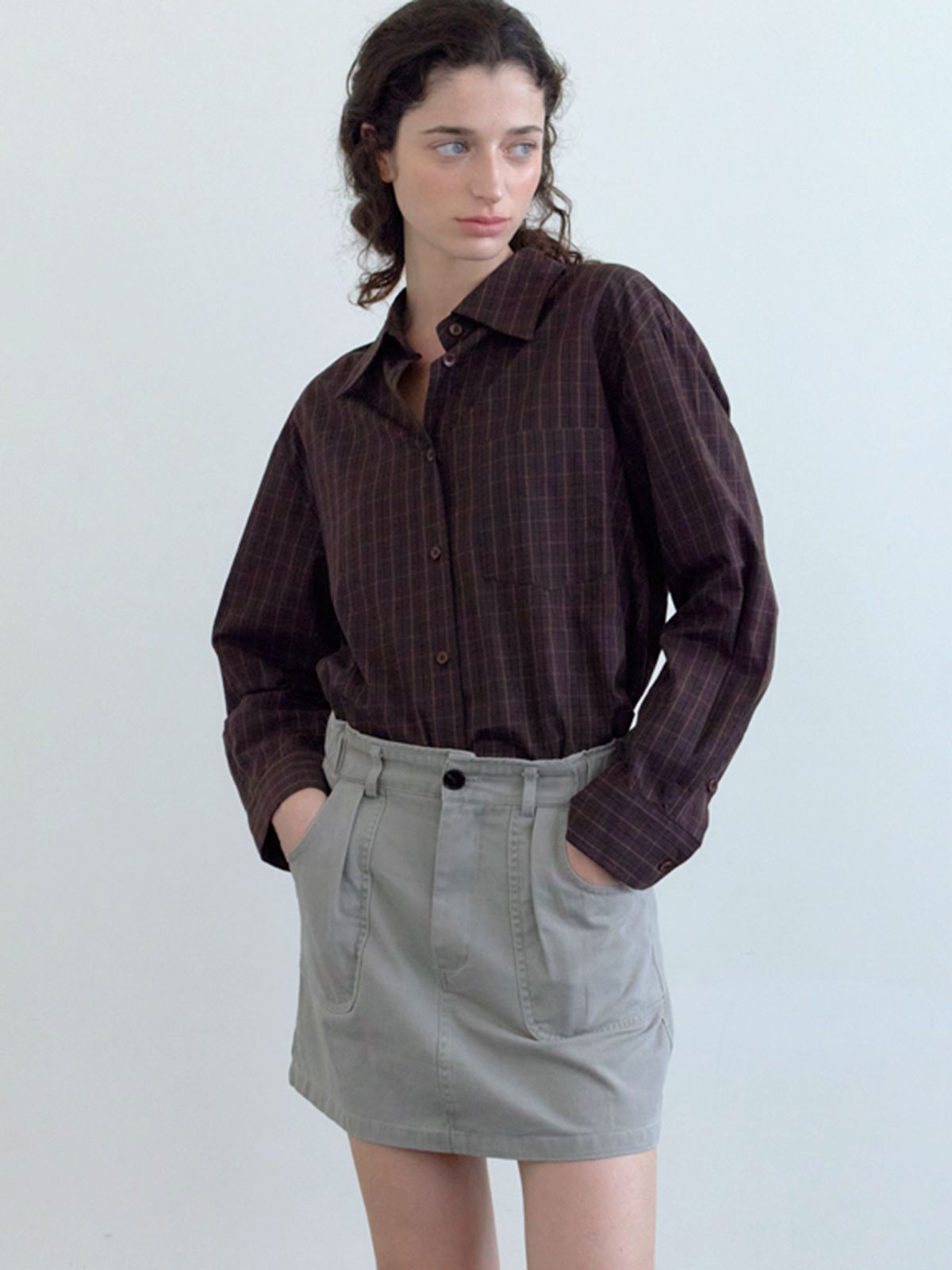 엘씨브이(LCVE) SOFT COTTON MINI SKIRT_GRAY