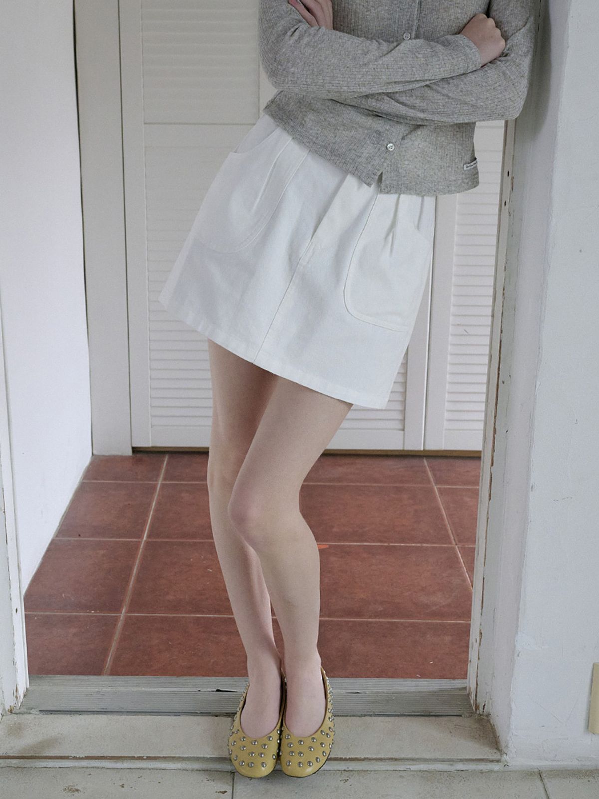 엘씨브이(LCVE) SOFT COTTON MINI SKIRT_WHITE