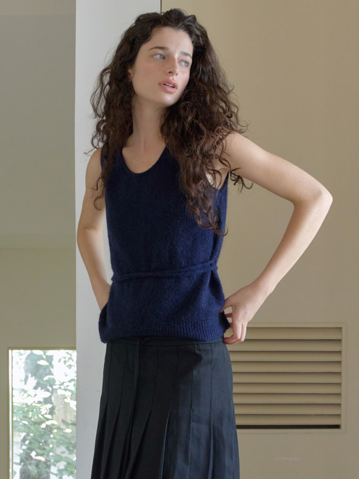 엘씨브이(LCVE) COZY MOHAIR KNIT VEST_COBALT BLUE