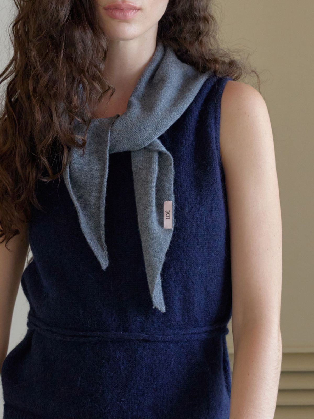 엘씨브이(LCVE) COZY MOHAIR KNIT VEST_COBALT BLUE