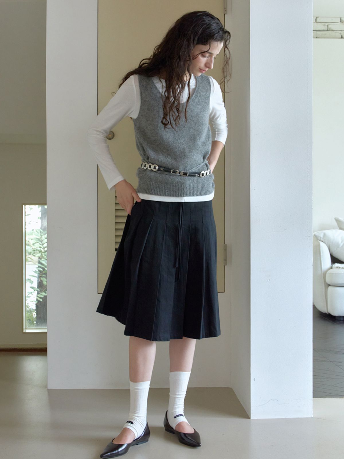 엘씨브이(LCVE) COZY MOHAIR KNIT VEST_GRAY