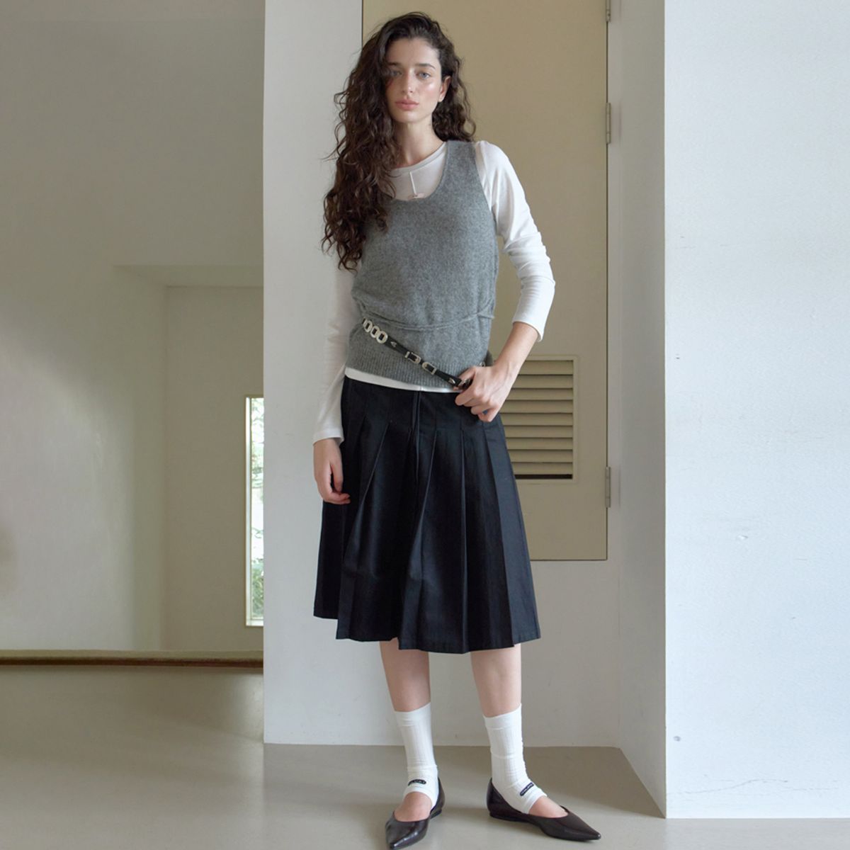 엘씨브이(LCVE) COZY MOHAIR KNIT VEST_GRAY