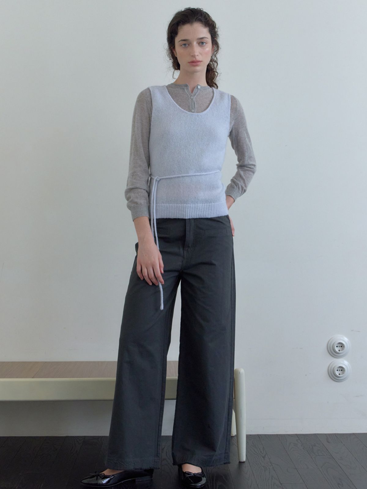 엘씨브이(LCVE) COZY MOHAIR KNIT VEST_SKYBLUE