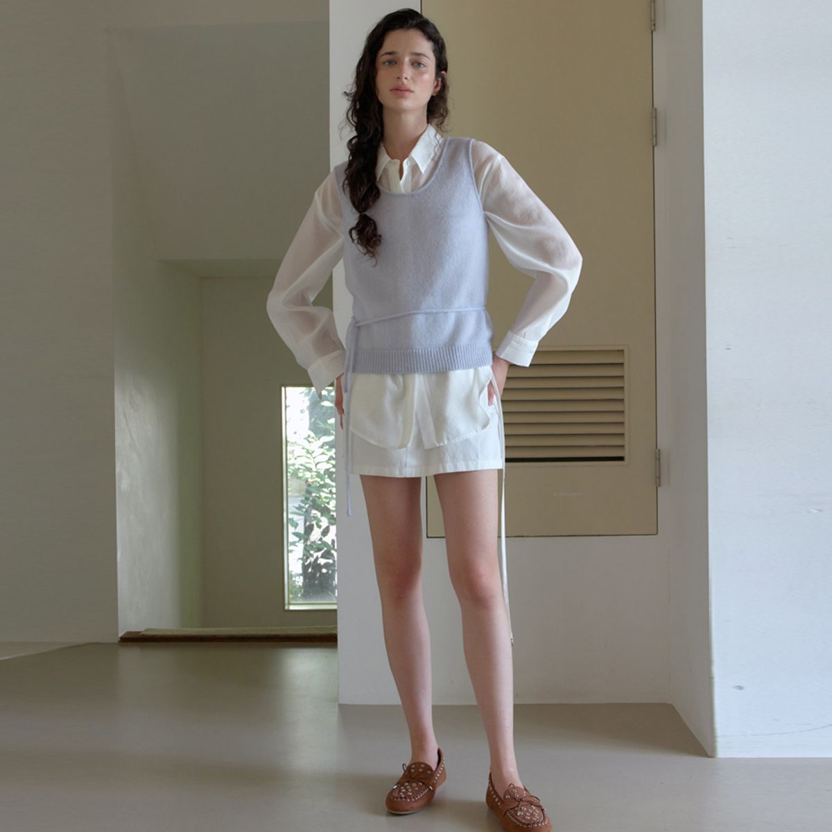 엘씨브이(LCVE) COZY MOHAIR KNIT VEST_SKYBLUE
