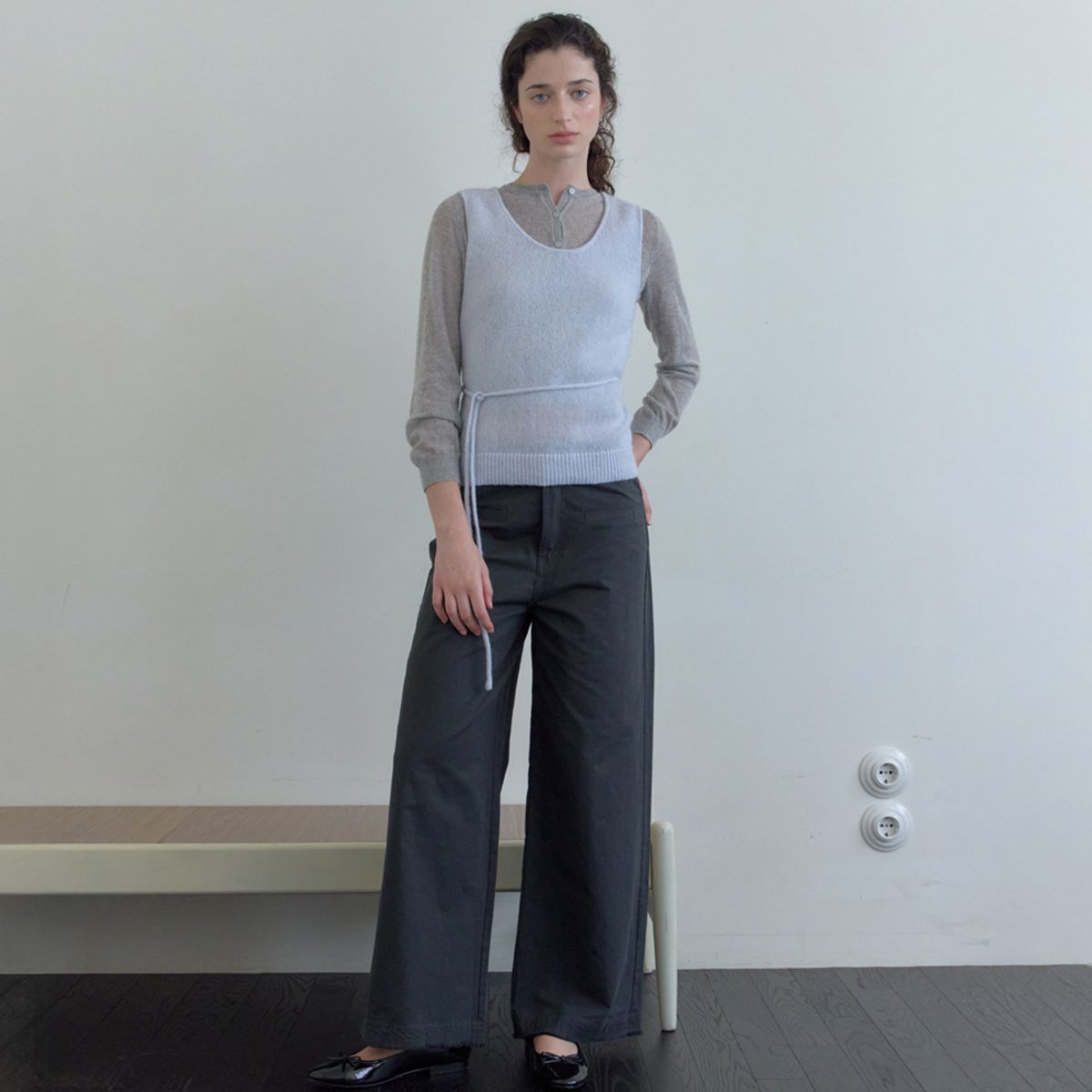 엘씨브이(LCVE) COZY MOHAIR KNIT VEST_SKYBLUE