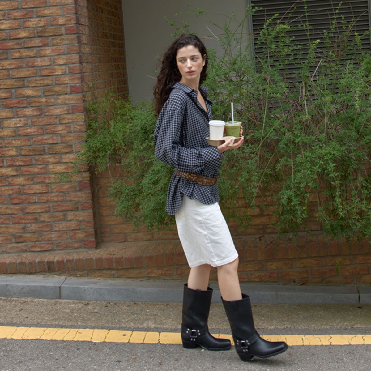 엘씨브이(LCVE) LOOSE-FIT CHECK SHIRT_BLACK