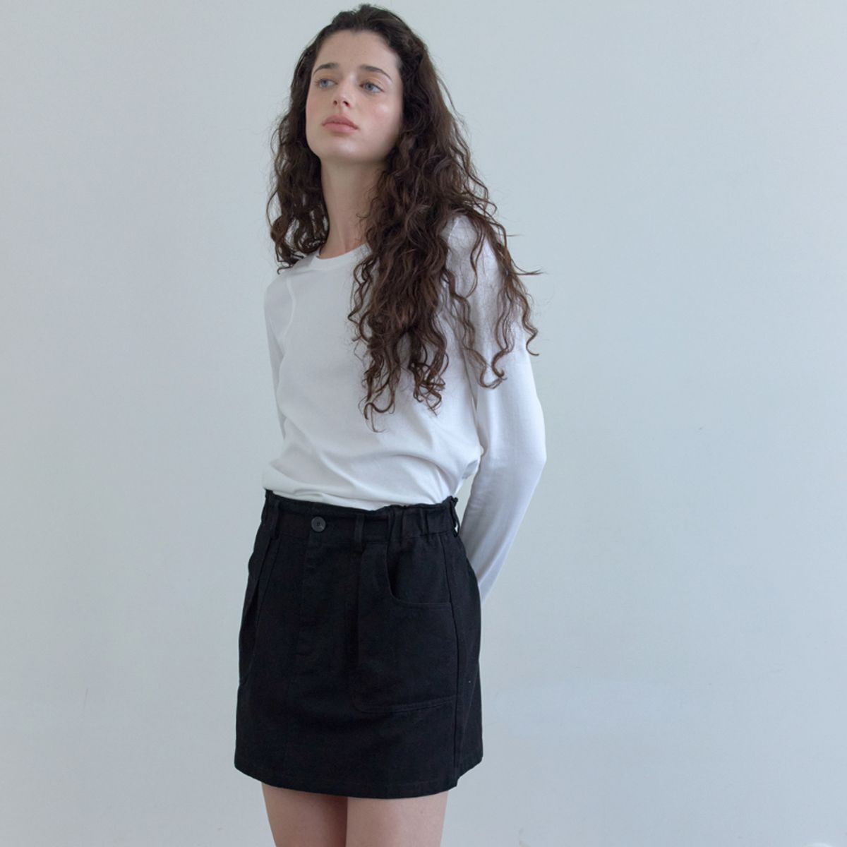 엘씨브이(LCVE) SLIM FIT SEAM DETAIL T-SHIRT_IVORY
