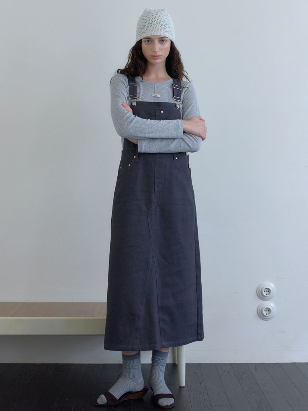 엘씨브이(LCVE) PINK LABEL LONG SLEEVE T-SHIRT_MELANGE GRAY