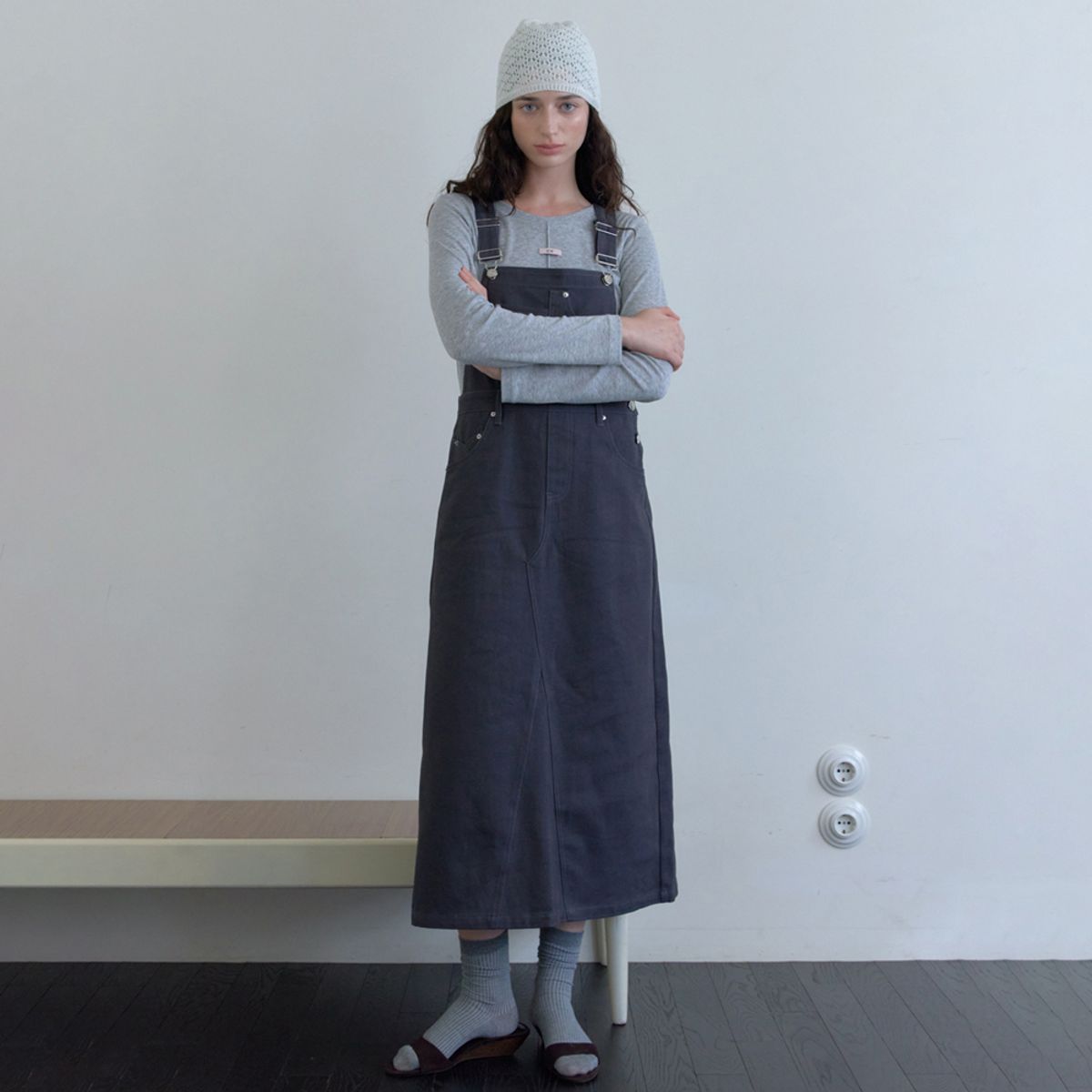 엘씨브이(LCVE) PINK LABEL LONG SLEEVE T-SHIRT_MELANGE GRAY