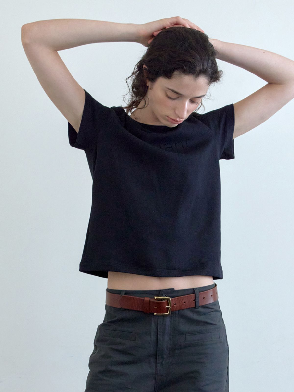 엘씨브이(LCVE) CHAIN EMBROIDERY T-SHIRT_BLACK
