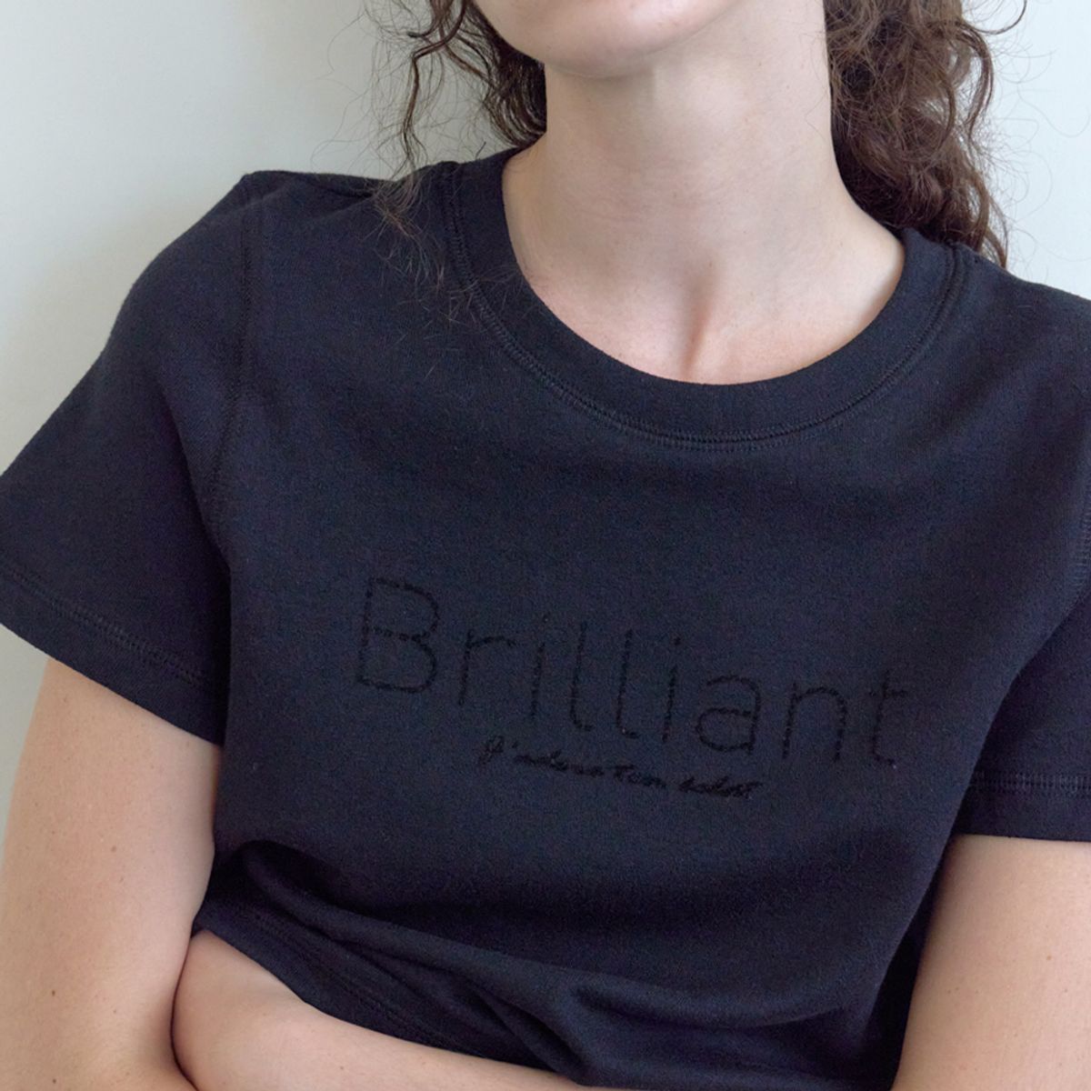 엘씨브이(LCVE) CHAIN EMBROIDERY T-SHIRT_BLACK