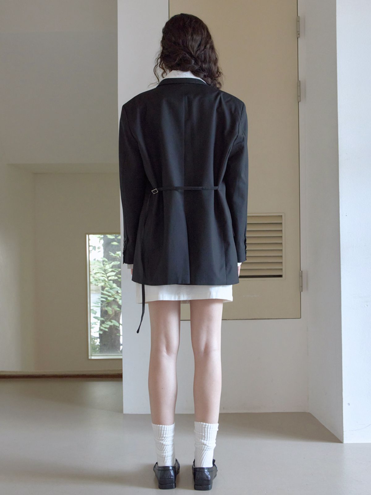 엘씨브이(LCVE) CLASSIC BELTED OVERSIZED JACKET_BLACK