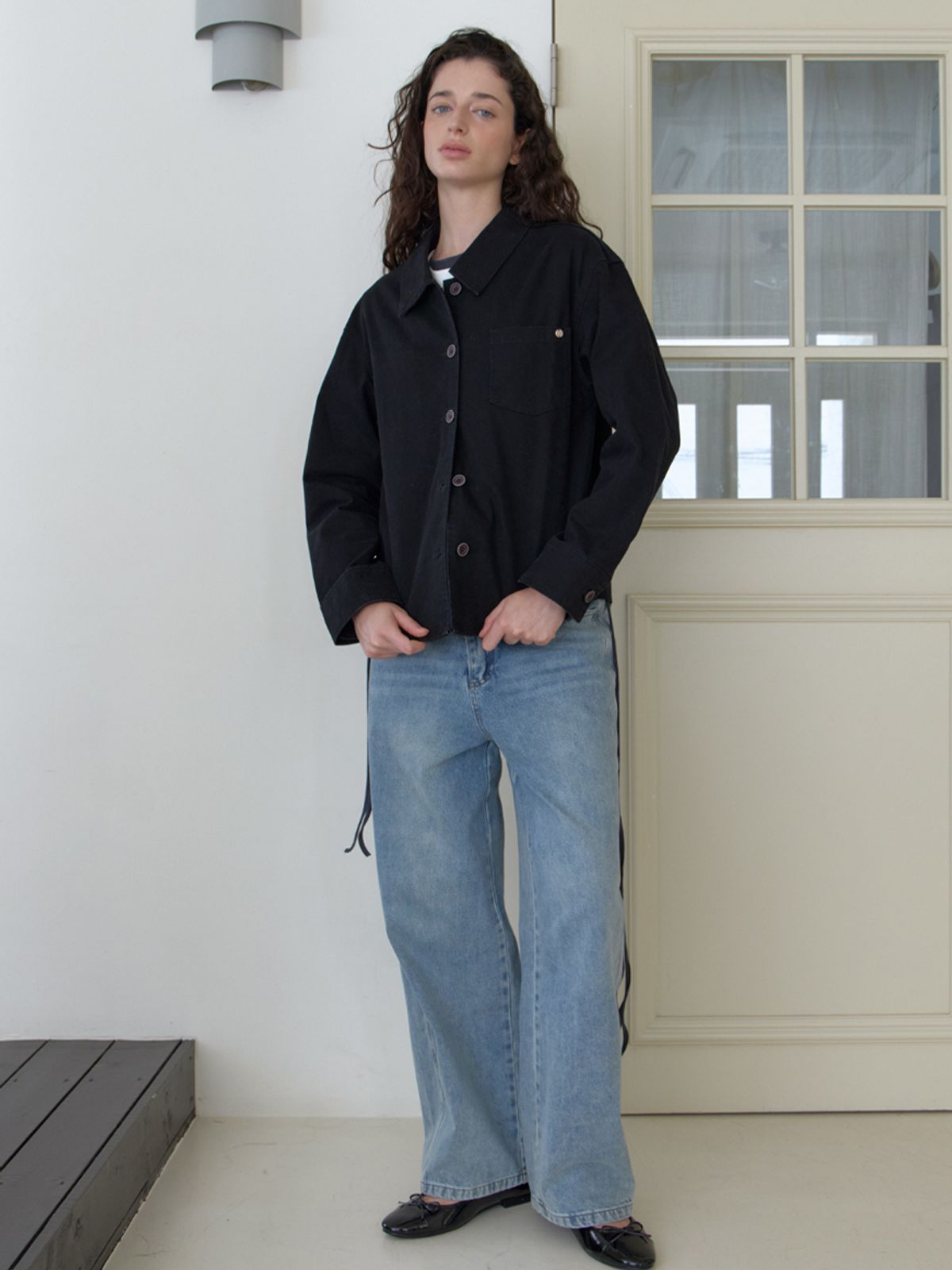 엘씨브이(LCVE) POCKET DETAIL COTTON SHIRT JACKET_BLACK