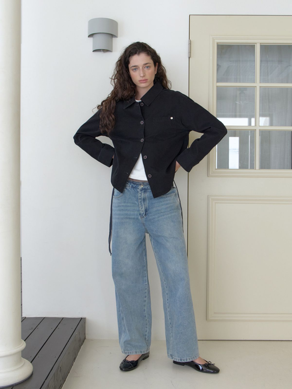 엘씨브이(LCVE) POCKET DETAIL COTTON SHIRT JACKET_BLACK