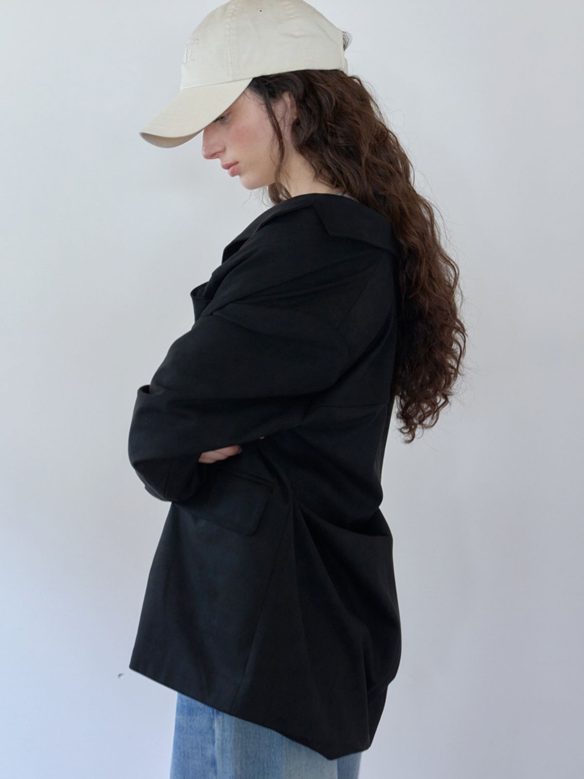 엘씨브이(LCVE) SUEDE SINGLE-BREASTED JACKET_BLACK