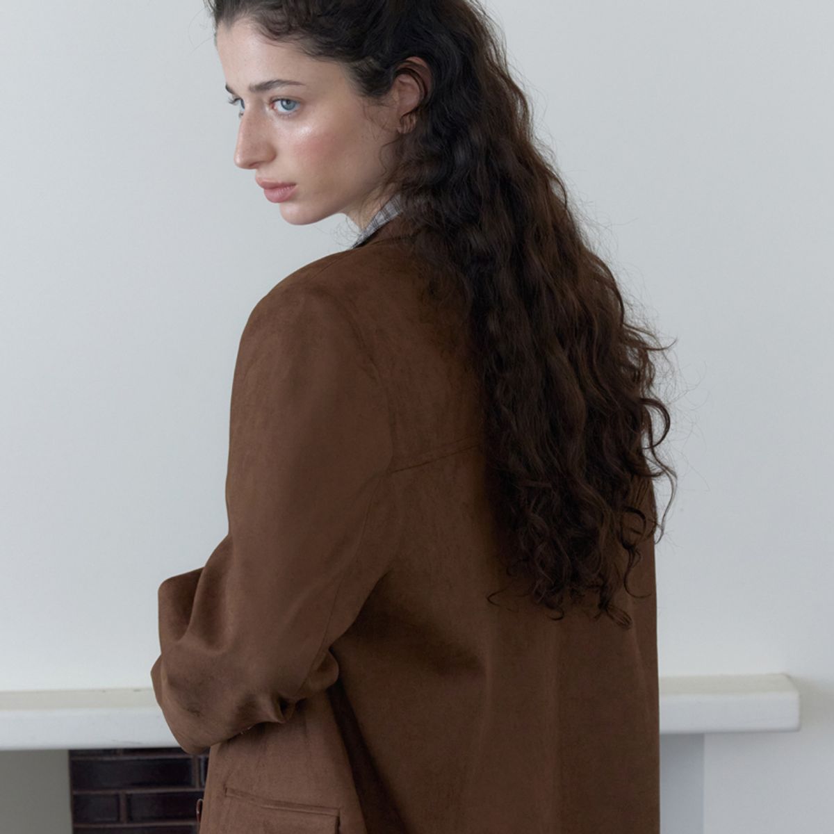엘씨브이(LCVE) SUEDE SINGLE-BREASTED JACKET_CAMEL