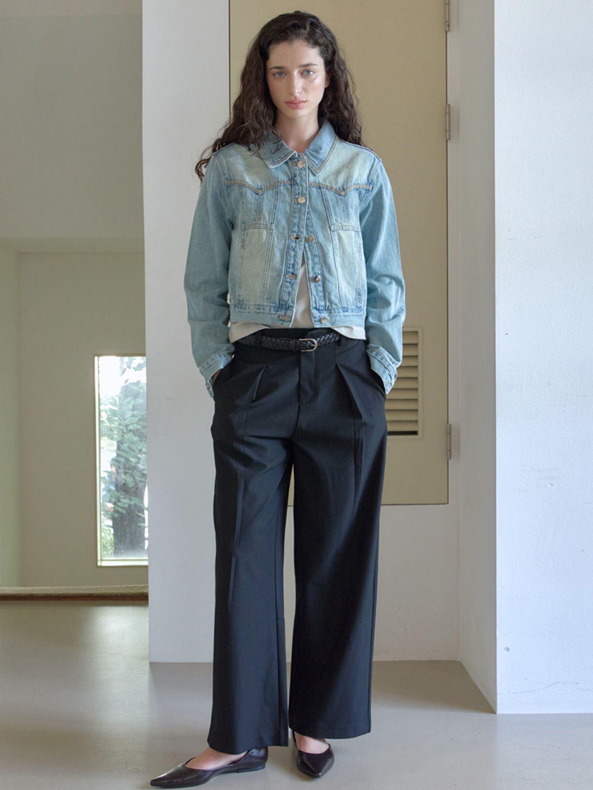 엘씨브이(LCVE) TOPSTITCH DETAIL DENIM JACKET_BLUE