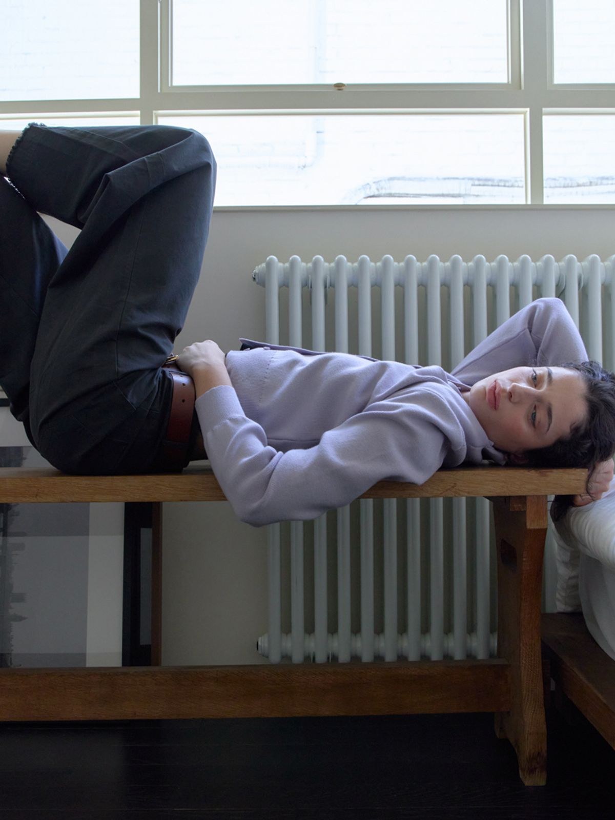 엘씨브이(LCVE) BUTTON-UP KNIT CARDIGAN_LIGHT PURPLE